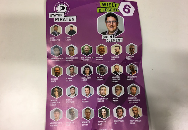 The pirate party wants to bring new ideas and a generational shift into the capital's administration.Pictured: the flyer of the pirate party for the local elections Maison Moderne