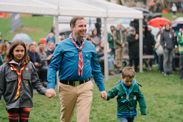 Crown Prince Guillaume is pictured at the Luxembourg scout gathering on Friday 4 October 2019 Cour grand-ducale/Christian Aschman