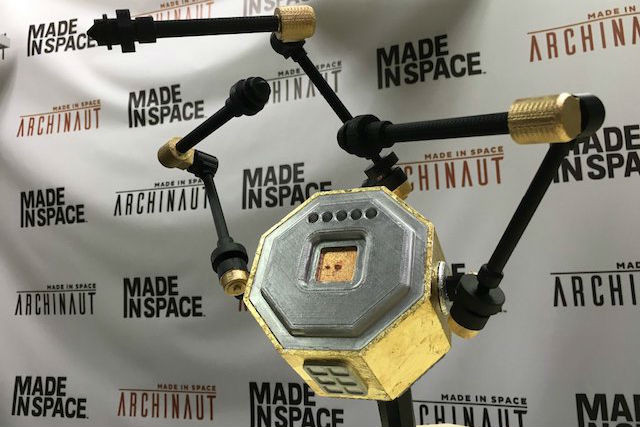 A model of the Made In Space Archinaut, a technology platform that enables autonomous manufacture and assembly of spacecraft systems in orbit. Made In Space