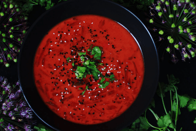 Try your hand at making Terre Kitchen's spicy beetroot soup with coconut milk and sesame, offering a "hug from the inside" Terre Kitchen