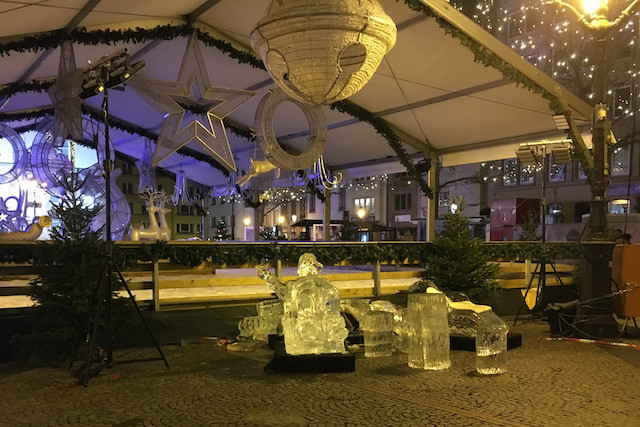 A child died after an ice sculpture collapsed next to the ice rink in Place Guillaume II Luxembourg Police