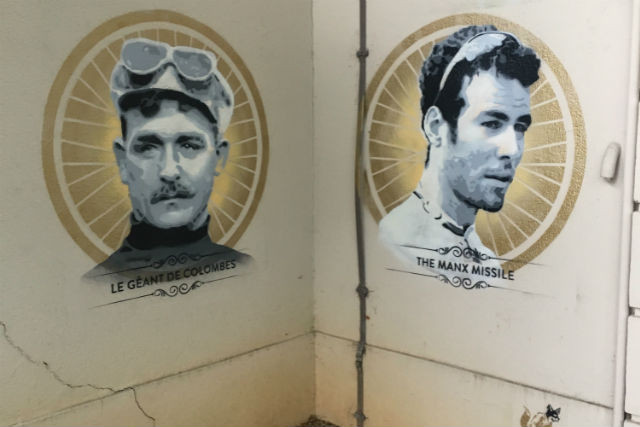 British artists James Straffon created 13 murals based on cycling legends Delano