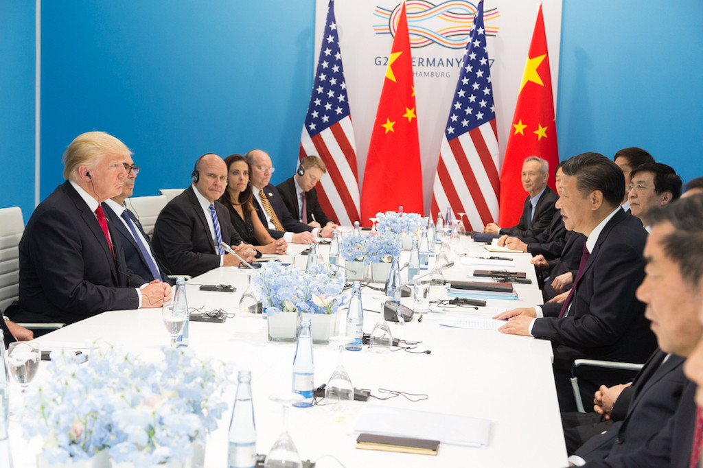 Happier times: US president Donald Trump and Chinese president Xi Jinping face each other at the G20 summit in 2017, before the current trade war began. (Photo: The White House)