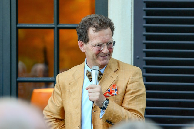 Dutch ambassador Peter Kok is pictured at his leaving party in Luxembourg in 2017 Dutch Club Luxembourg