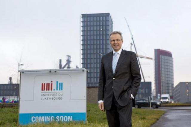 Rainer Klump has resigned as head of the University of Luxembourg. He is pictured here at the site of the university’s Belval campus during contstuction. University of Luxembourg