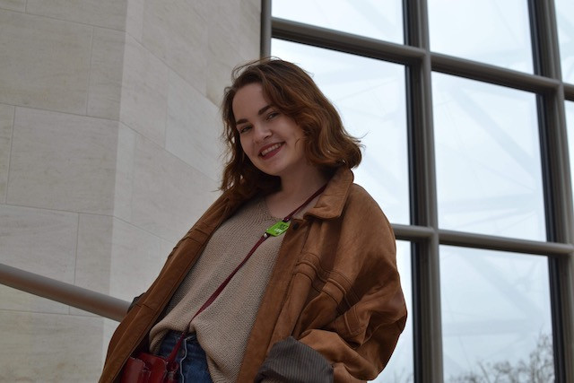 Recent University of Cambridge grad Eleanor Surbey, shown here at Mudam, thinks the US could benefit from an overhaul in its voting system. Eleanor Surbey