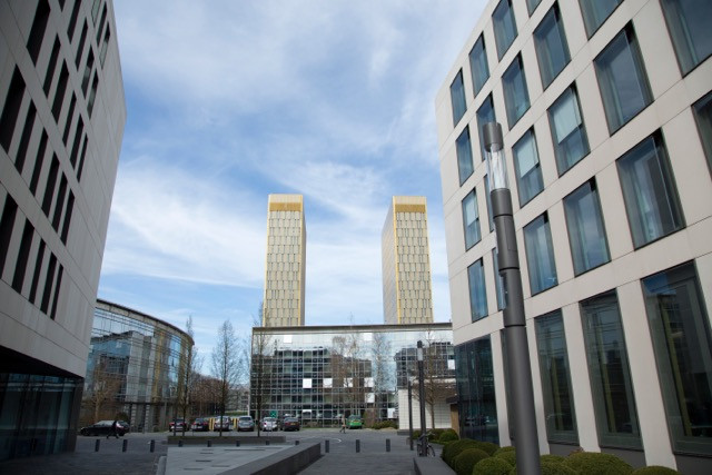 The two golden EU court towers in Kirchberg are seen in this 2014 archive photo. Maison Moderne