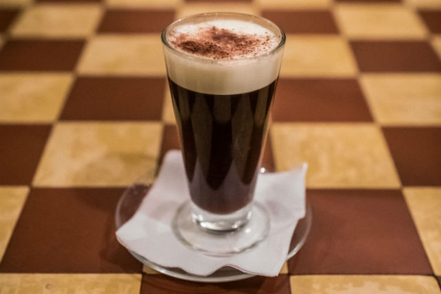 Pictured is The Black Stuff’s signature Irish coffee--comprising hot coffee, Irish whisky, sugar to taste, stirred, and topped with a generous layer of cream Mike Zenari