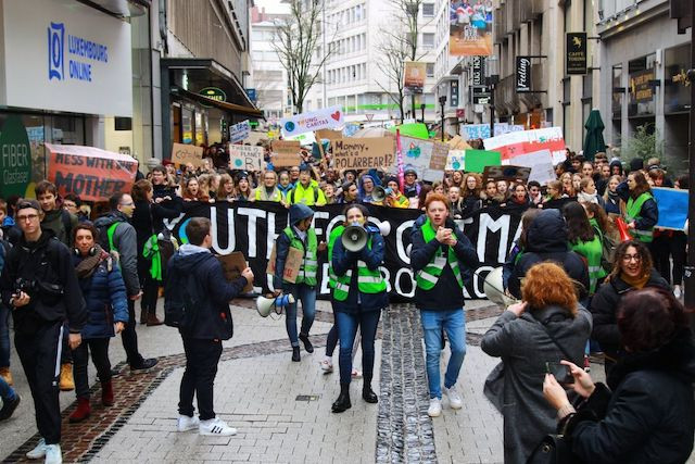 Thousands of students took to Luxembourg streets during the Youth for Climate march last month Facebook/Youth for Climate Luxembourg