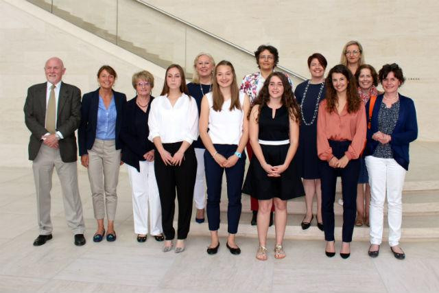 Maxime Kemmer (Ecole privée Fieldgen), Lejla Mujkic (Lycée Michel Rodange Luxembourg), Elena Perticucci (International School Luxembourg) and Clémentine Rixhon (Lycée Aline Mayrisch Luxembourg) were awarded the “Young Woman in  Public Affairs” prize for 2017 Archive/Zonta