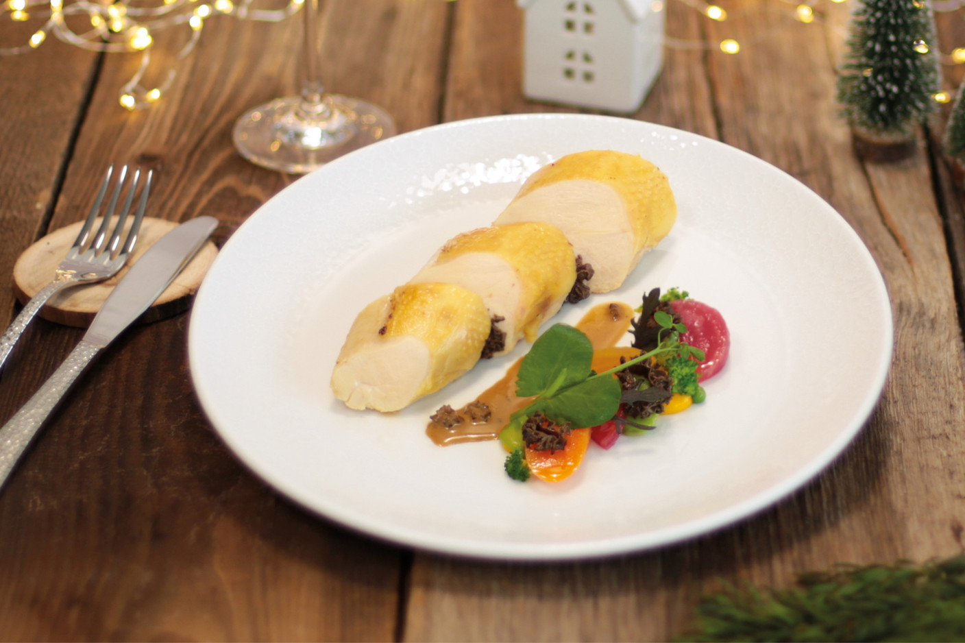Supreme of capon stuffed with morels © Maison Oberweis