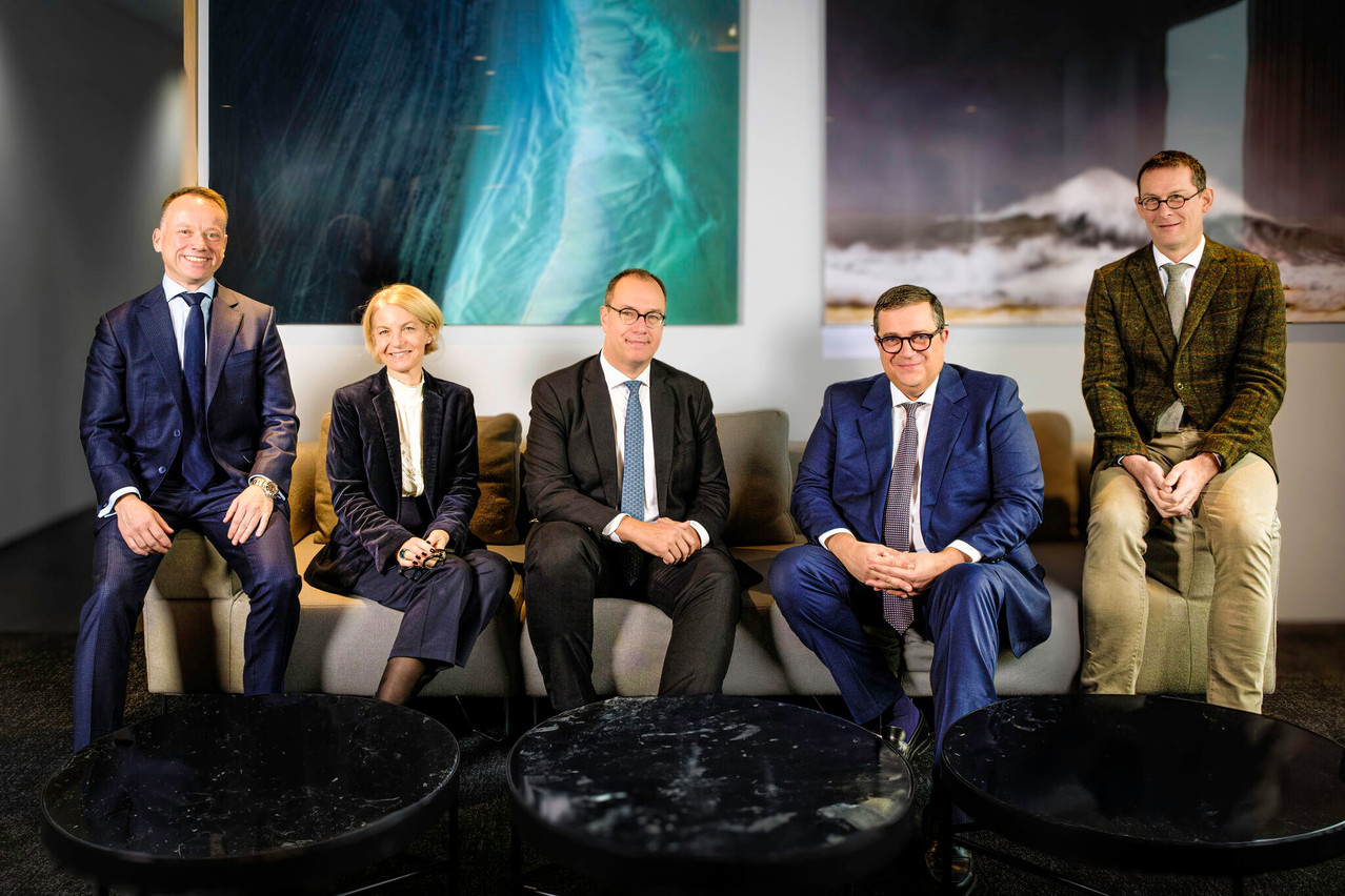 L to r: Pierre Masset, Christiane Chadoeuf, Patrick Laurent, John Psaila and Bernard David from Deloitte Luxembourg announced the firm’s annual results on 4 December 2024. Photo: Deloitte