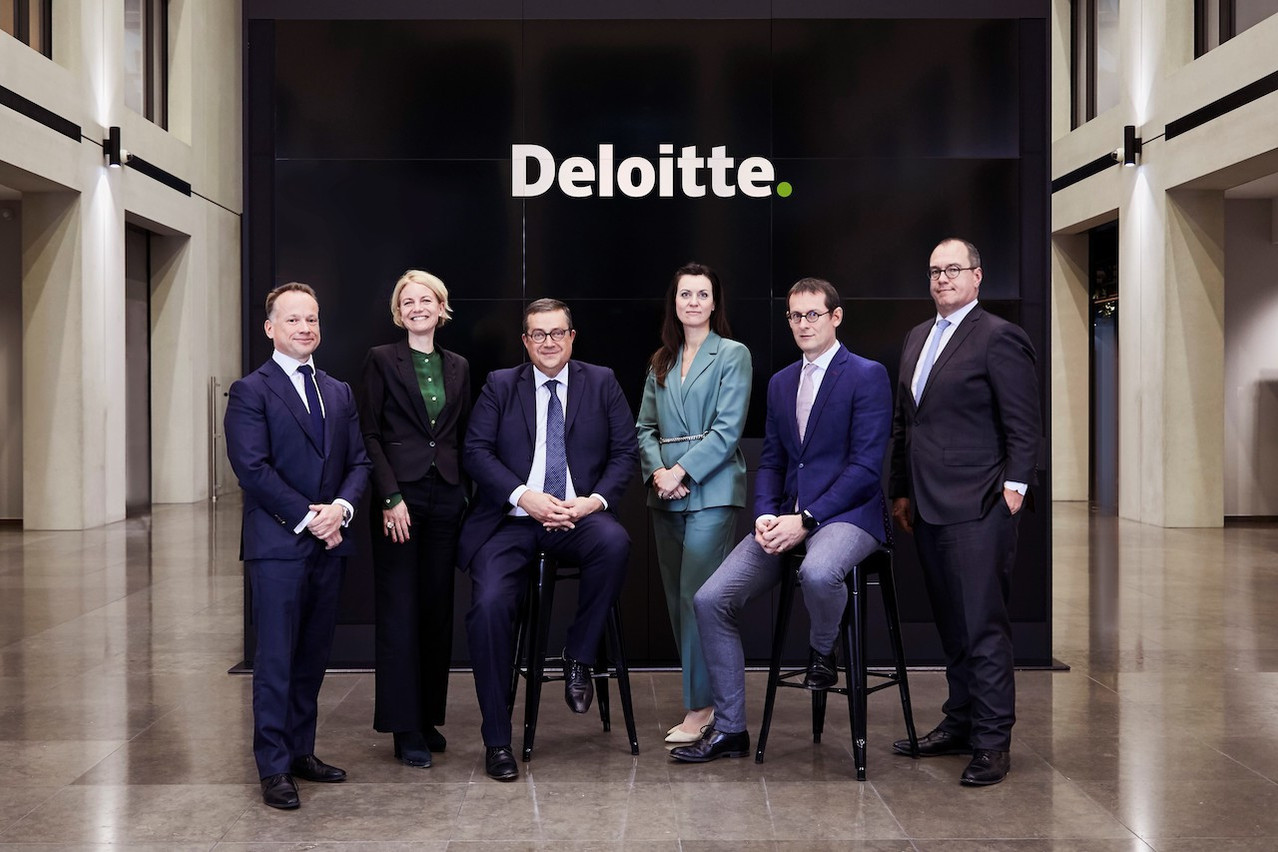 The Deloitte Luxembourg team, from left to right: Pierre Masset - Operations Leader, Christiane Chadoeuf - Audit & Assurance Leader, John Psaila - Managing Partner, Francesca Messini - Sustainability Leader, Bernard David - Tax Leader, and Patrick Laurent - Advisory & Consulting Leader. Deloitte Luxembourg