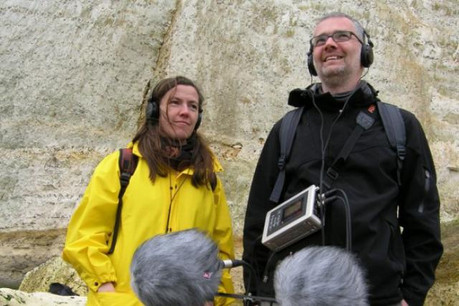 Katharina Bihler & Stefan Scheib, chasseurs de sons. (Photo: Pierre Metzinger)