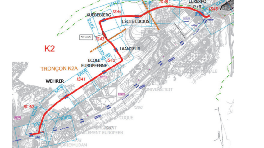Le tracé de la ligne K2. (Visuel: Gouvernement)