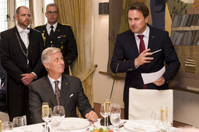 S.M. le roi des Belges Philippe et Xavier Bettel (Premier ministre) ((Photo: SIP/Jean-Christophe Verhaegen))