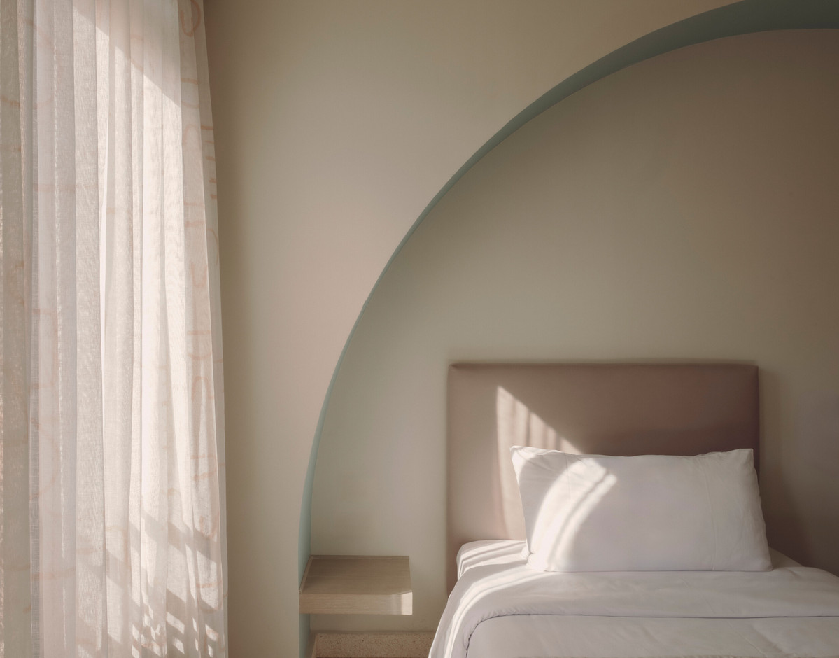 The guestroom renovation at the  Three Corners Ocean View Hotel  became the starting point, raising the experience from four stars to five not through ornament, but through order.  Simon Menges & Nino Tugushi
