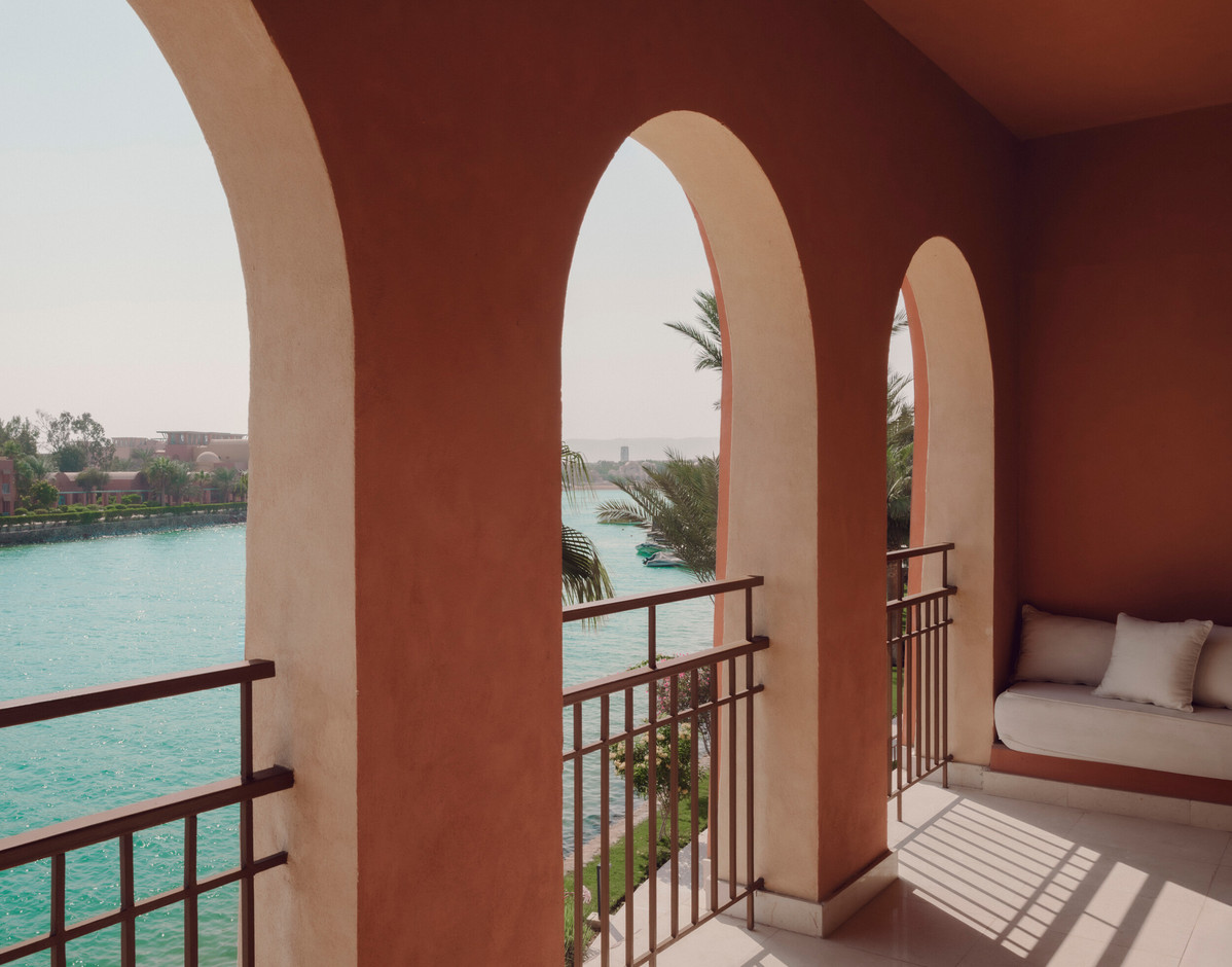 The  Three Corners Ocean View Hotel  in El Gouna , a resort town along Egypt’s Red Sea, has colorful views out to the lagoon. Simon Menges & Nino Tugushi