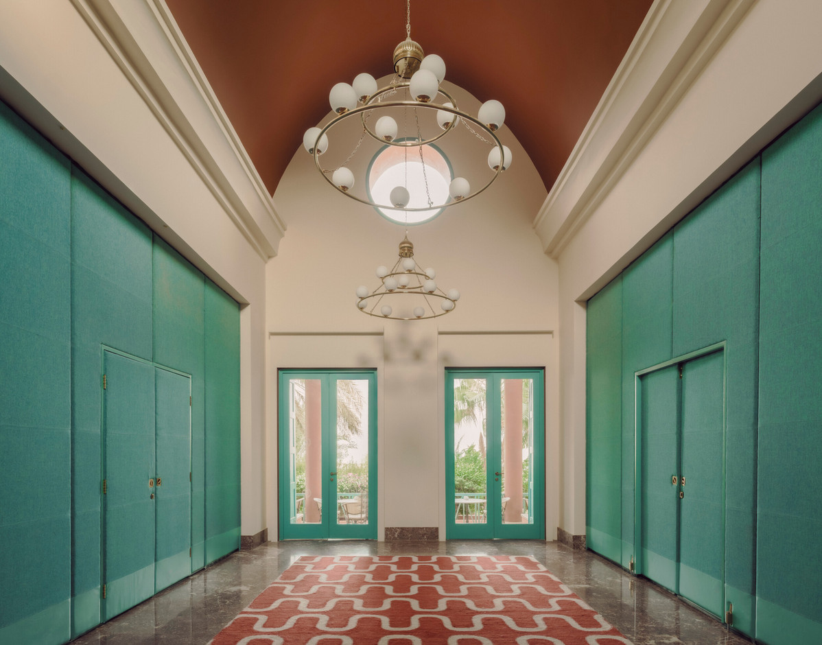 The Sheraton Mirarmar Resort,  the second of the two post-modern resort renovations in El Gouna, was originally designed by Michael Graves. The suite of meeting rooms was transformed with some simple but impactful decisions.  ©Simon Menges & Nino Tugushi
