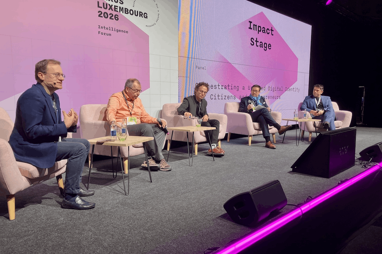 For Bert Verdonck, Alex Tourski, Sergei Zhilin, Patrick Houtsch and Maurice Bauer, digital identity should not be a source of digital headaches for citizens. Photo: Marc Fassone/Paperjam