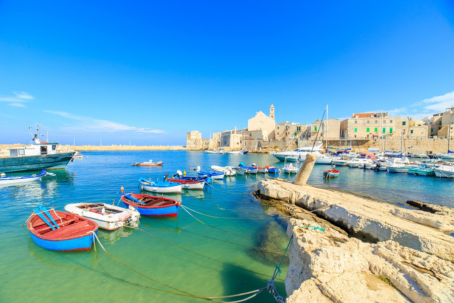 Fishermen’s boats near the port of Giovinazzo; Puglia, Italy. Photo: Marcin Krzyzak/Shutterstock