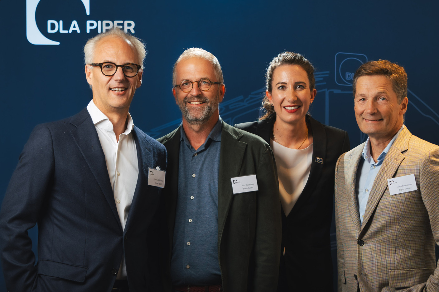 Jérôme Wittamer (Expon Capital), Marc Gendebien (Expon Capital), Catherine Pogorzelski (DLA Piper), Alain Rodermann (Expon Capital) (Photo: DLA Piper)