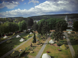 There are about 30 glamping tents. Domaine des Grottes de Han