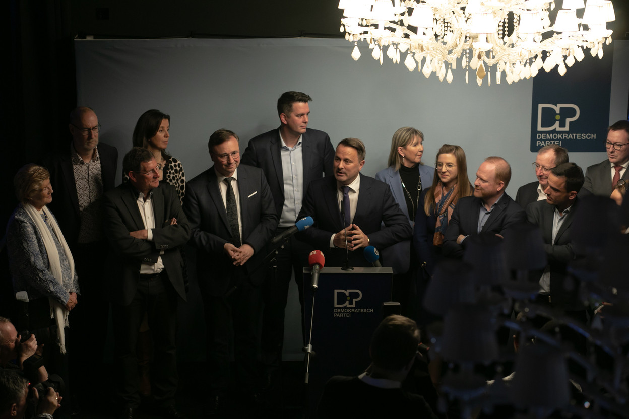 Xavier Bettel speaking at the DP reception Photo: Matic Zorman / Maison Moderne