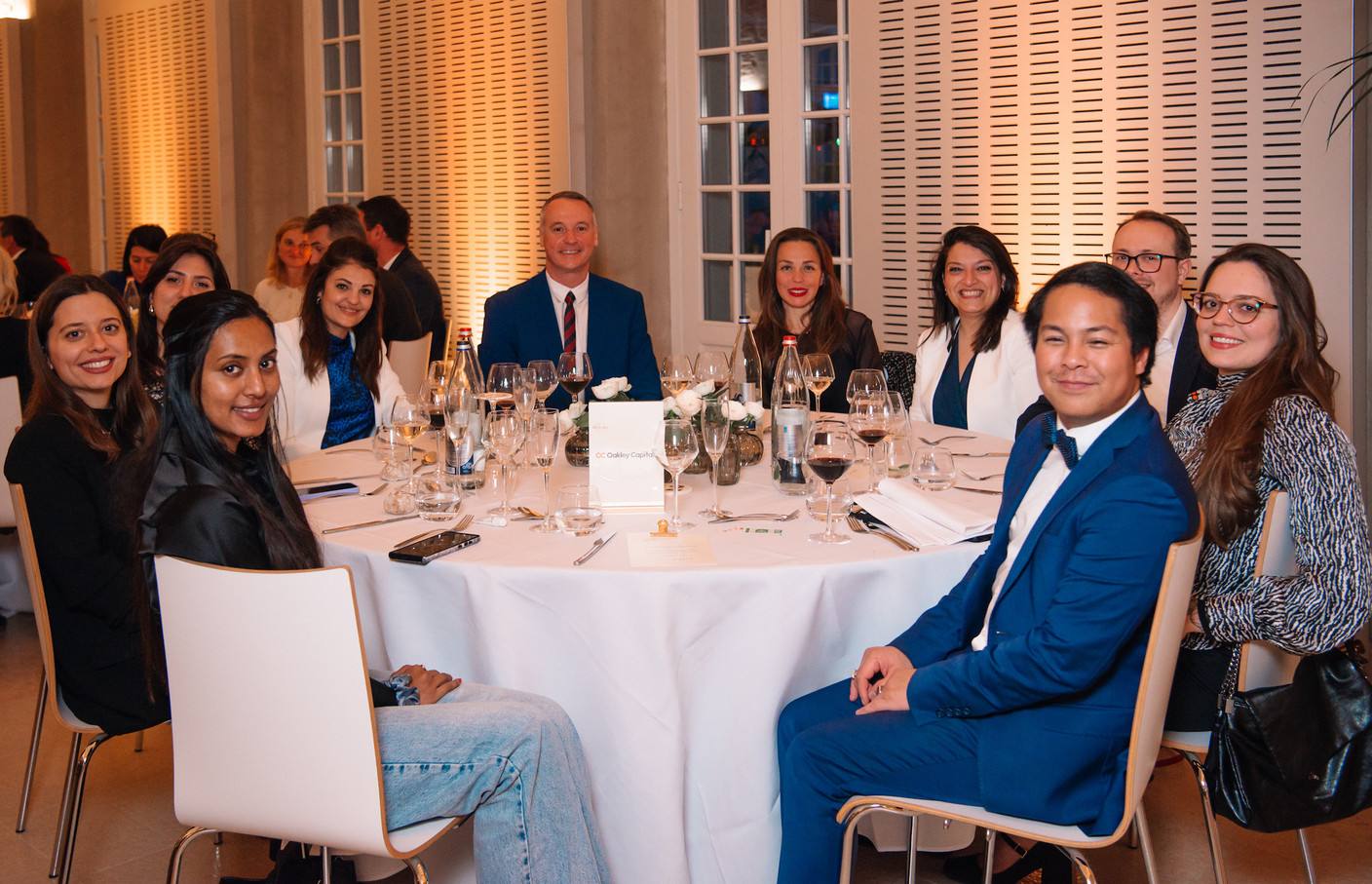 Nadia Bhatti, Laurent Schumacher, Emmanuel Rasolohery, Drishtee Beeharry, Eleonora Tromba, Ioanna Galani, Claudiao Scheuer, Dimitris Kapouranis, Lara Resende (Oakley Capital table), 25 April 2024. Photo: Kateryna Mostova for Dress for Success