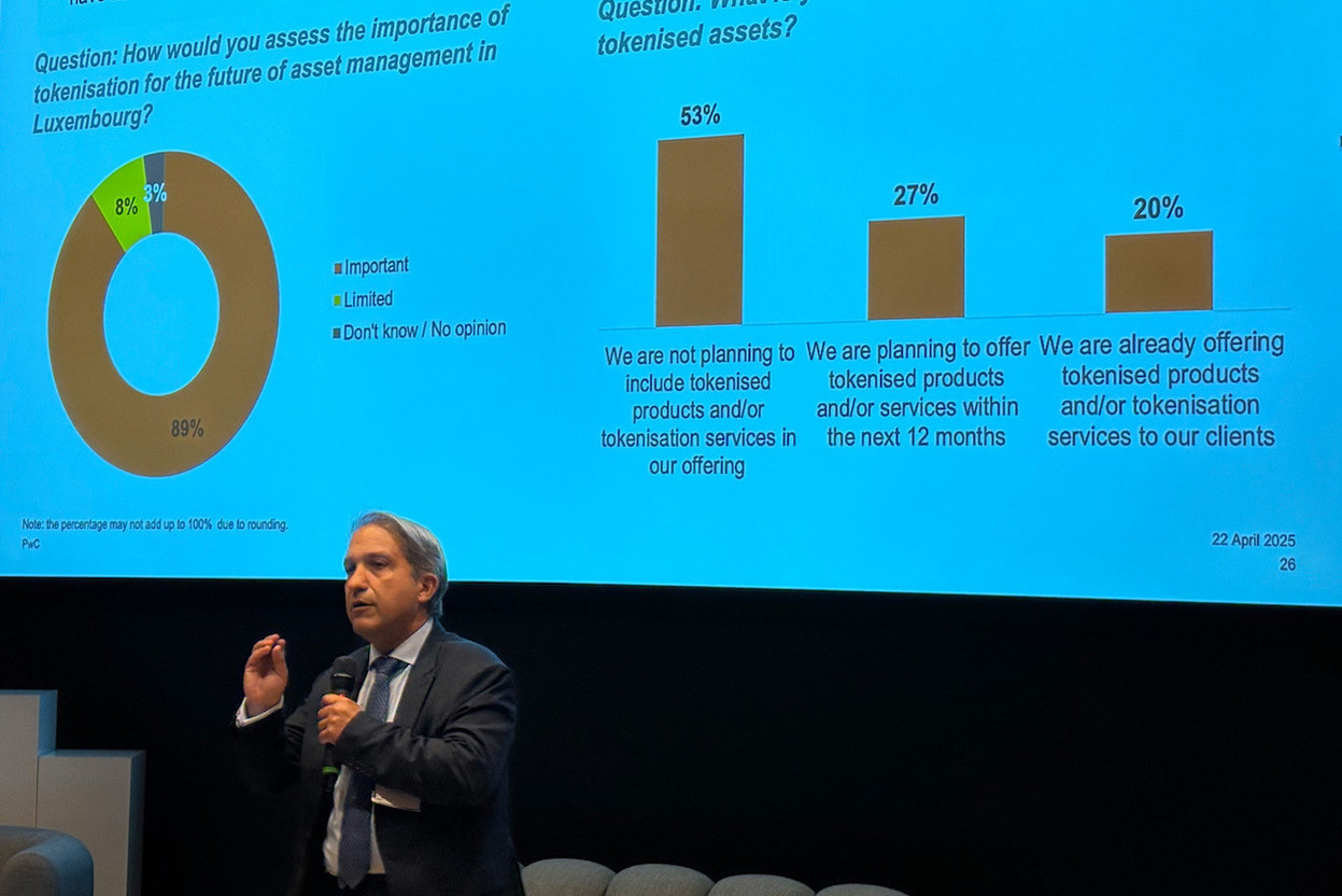 PWC Luxembourg’s Global AWM Market Research Centre Leader, Dariush Yazdani, highlighted the importance of tokenisation of assets and secondary markets. Photo: Maison Moderne