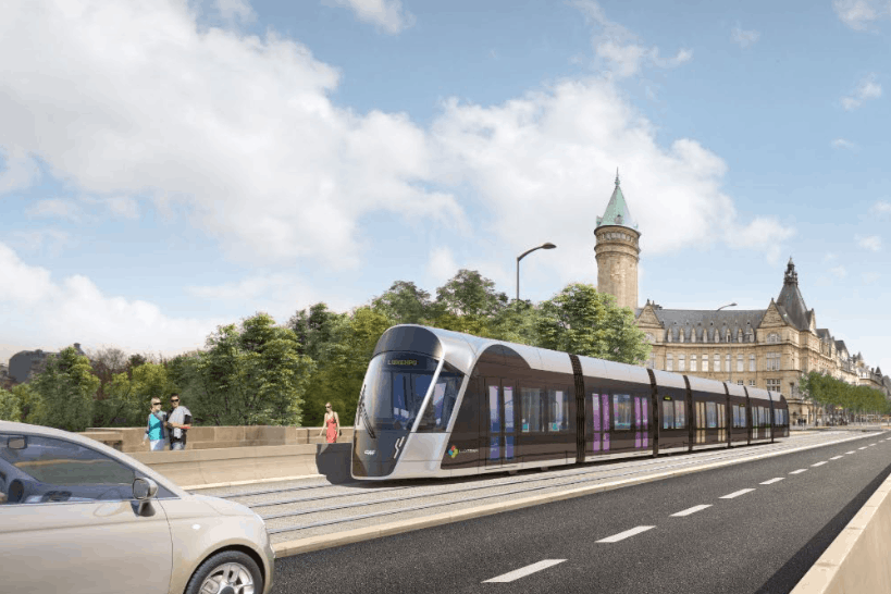 Le chantier est dans les temps et le tram roulera bien de la place de l’Étoile à la gare centrale en décembre 2020. (Photo: Luxtram)
