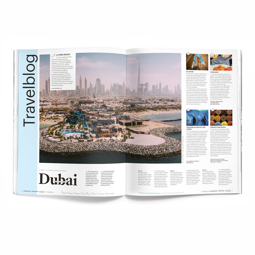 The latest edition features travel tips for Dubai and information about Luxembourg’s pavilion at Expo2020 Maison Moderne/Luxair packshot