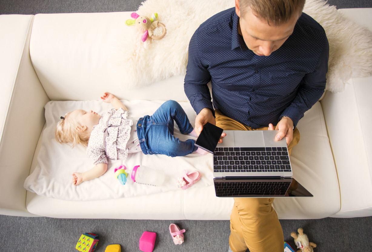 90.0%  of men aged 25 to 54 who had children were employed. Kaspars Grinvalds/Shutterstock. 