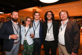 Alexandre Lemaire (Buro Partner), Anne-Catherine Marin (De Belsch), Benoît Frisch (Be Fresh), Maxime Lissmann (Buro Partner) et Laurent-Nicolas Marin (De Belsch). (Photos: Eva Krins/Maison Moderne)