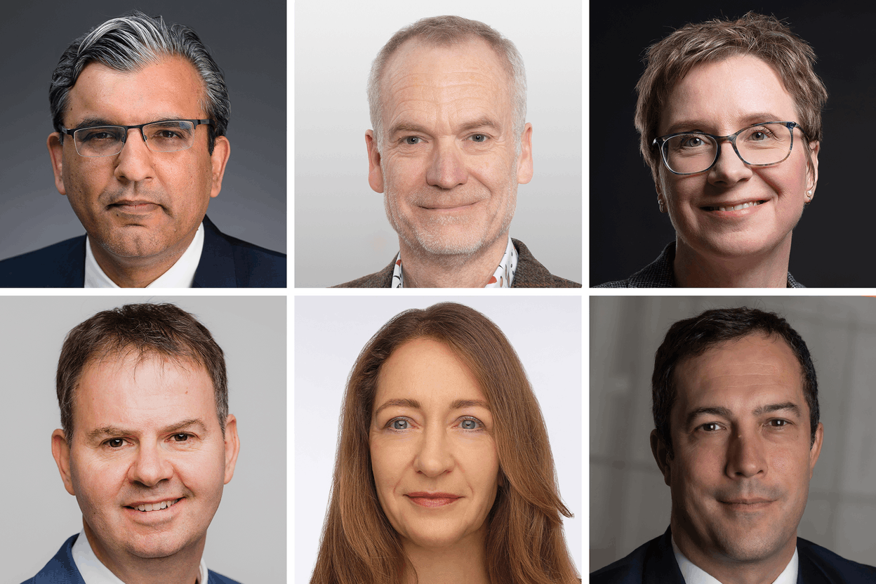 (l-r) The European Central Bank is expected to proceed with a 25bps rate cut on 6 March 2025, according to economists including Salman Ahmed, Paul Jackson, Ulrike Kastens, Michael Krautzberger, Katharine Neiss and Kevin Thozet, but opinions remain divided on whether inflation and slowing growth justify further easing beyond the summer. Photos: Fidelity International, Invesco, DWS, AllianzGI, PGIM Fixed Income and Carmignac; Montage: Maison Moderne