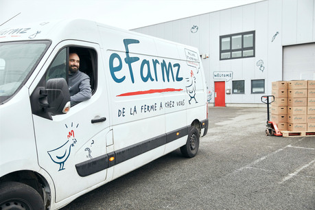Les livreurs d’eFarmz ont commencé à distribuer des produits bio et locaux… à des clients au Luxembourg. (Photo: eFarmz)