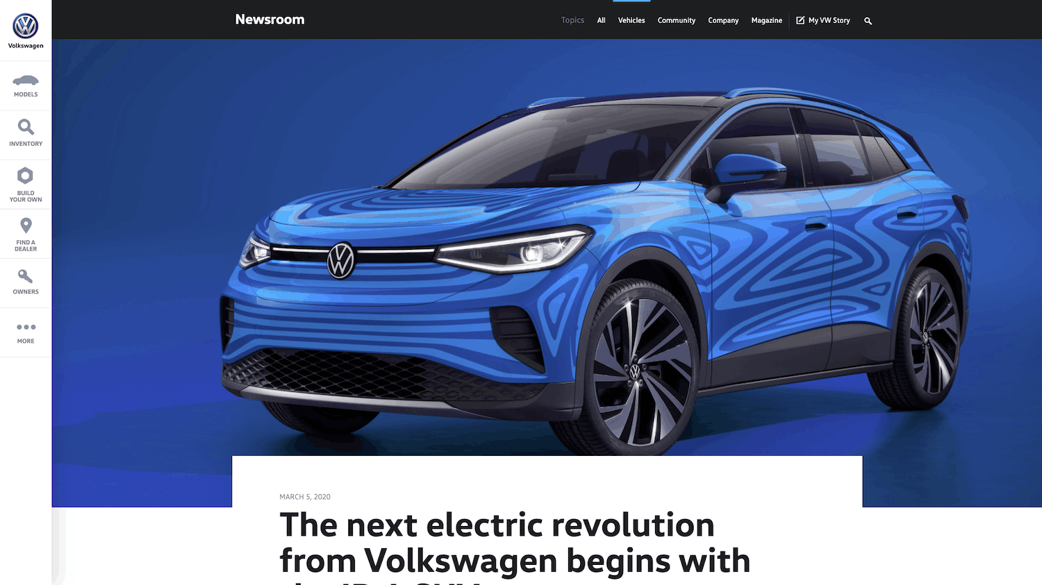 Le 25 mars, Volkswagen a présenté sa nouvelle stratégie et ses premiers véhicules électriques. «Ce sont dix millions de voitures par an. La grosse machine se met en marche», dit le ministre de l’Énergie. (Photo: Screenshot/VW)