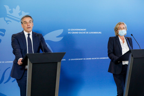 Claude Meisch, ministre de l’Éducation nationale, de l’Enfance et de la Jeunesse, et Paulette Lenert, ministre de la Santé, ont présenté ce jeudi 2 septembre le protocole sanitaire de la rentrée scolaire. (Photo: SIP/Julien Warnand)