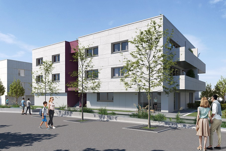Vue des futures résidences construites par la SNHBM à Elmen. (Visuel: SNHBM)