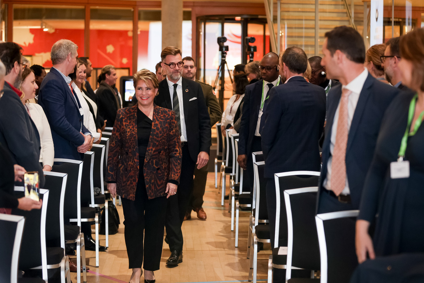 Day 2: Her Royal Highness the Grand Duchess and President of the High Jury and Minister Fayot entering the venue InFiNe.lu