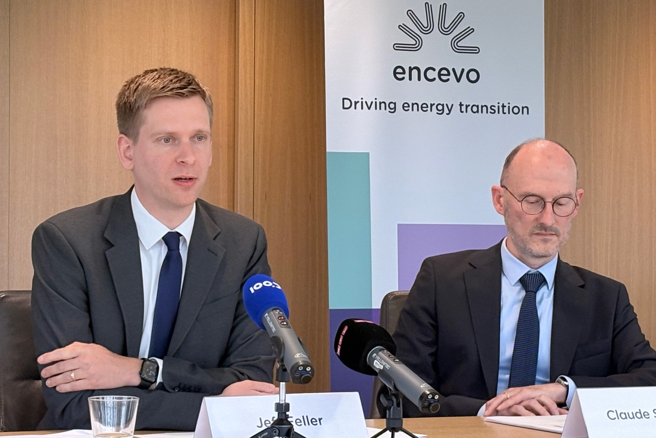 Encevo’s Chairman of the Board, Jeff Feller, and the group’s CEO, Claude Seywert, presented the results of a “sound” year, during which the company’s finances were put in order ahead of a planned investment of 1.3 billion over the next three years. Photo: Paperjam
