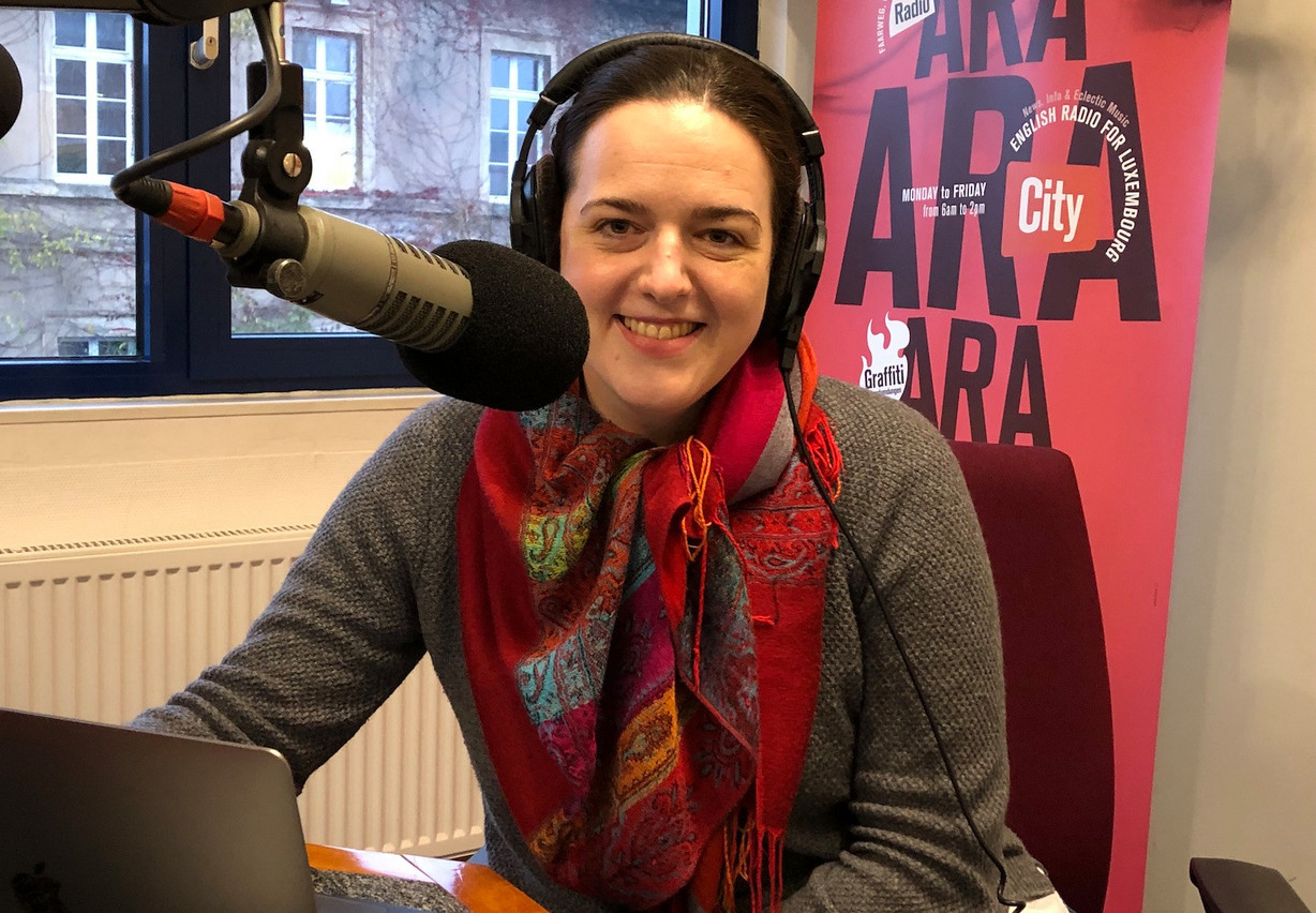Delano’s Cordula Schnuer on Monday discussed the upcoming opening of an energy efficiency competence centre with Ara City Radio’s Tom Clarke Photo: Delano