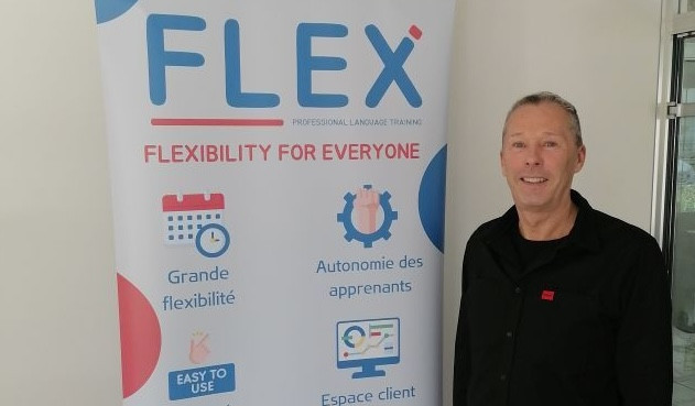 Steve Kennedy, director of English World, launches Flex, a new platform dedicated to language training for professionals. Photo: English World