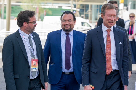 Loïc Bertoli (au centre) faisait évidemment partie de la délégation entourant le Grand-Duc Henri lors de sa récente visite aux Émirats arabes unis. (Photo: SIP/Jean-Christophe Verhaegen)