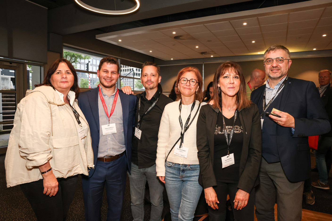 Laure-Anne Bai-Mathis (Etude Bai-Mathis), Valentin Morello (Paperjam+Delano Business Club), Patrick Coelho (Properties Solutions Group), Geneviève Chabot (CobaGroup), Anne Molinari (Maître Anne Molinari) et Eric Plasson (Randstad Luxembourg). (Photo: Marie Russillo/Maison Moderne)