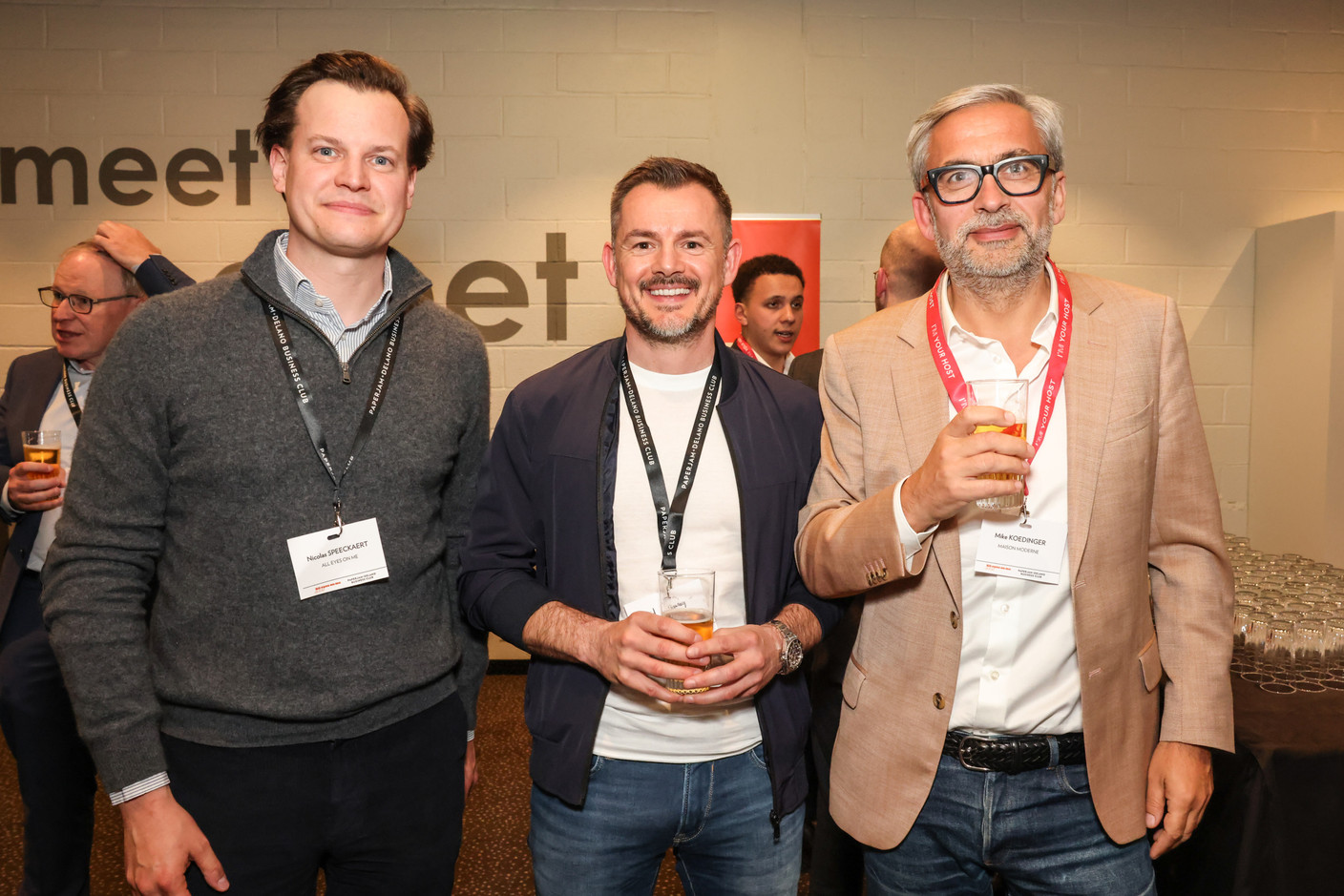 Nicolas Speeckaert (All Eyes On Me), David Gavroy (DG Group) et Mike Koedinger (Maison Moderne). (Photo: Marie Russillo/Maison Moderne)