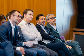 Paul Rigaux (Luxembourg AI Factory), Matthieu Jungers (RSecure), Kamel Amroune (The Dots) and Mike Koedinger (Paperjam). Photo: Julian Pierrot / Paperjam