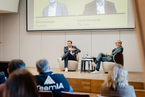 Kamel Amroune (The Dots) and Mike Koedinger (Paperjam). Photo: Julian Pierrot / Paperjam