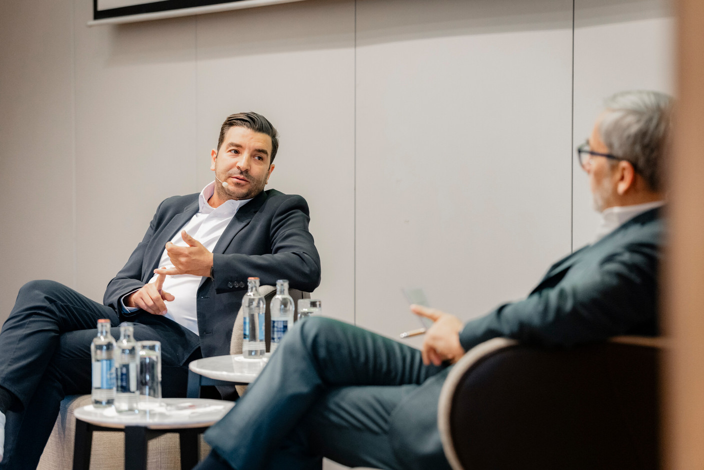 Kamel Amroune (The Dots) and Mike Koedinger (Paperjam). Photo: Julian Pierrot / Paperjam