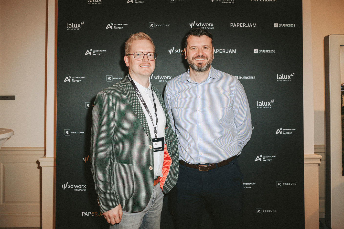Alex Becker (Lalux) on the left. Photo: Julian Pierrot / Paperjam